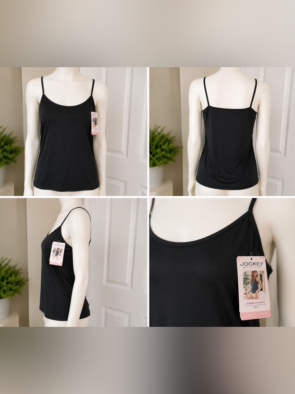 Jockey Black Slim-Strap Camisole